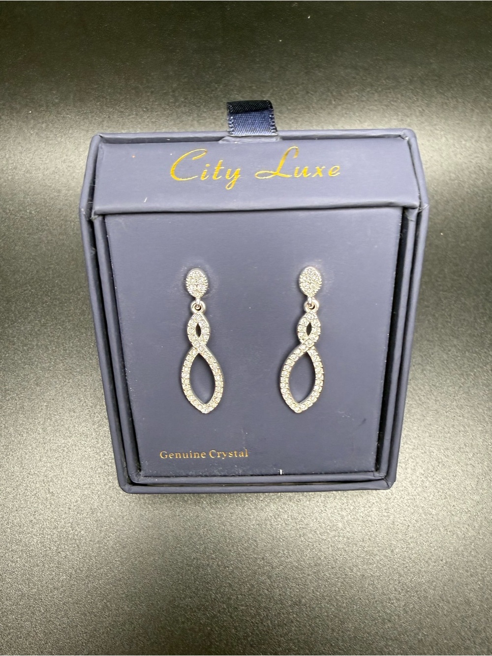 Silver Crystal Drop Earrings